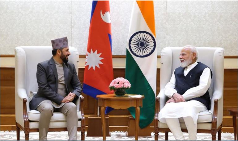 भारतका प्रधानमन्त्री मोदी र सभापति लामिछानेबीच भेटवार्ता